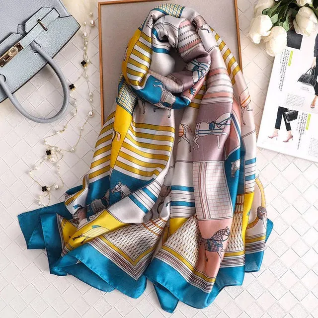 180*90cm Women Scarf Summer Silk Shawl  Wrap