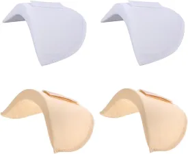 2 Pairs Set-in Shoulder Pads Thickness 1.5cm Breathable Sponge Pads High Low Shoulders Enhancer for Women Men Clothes Blazer Suit Coat Jacket Shirt Sewing Supplies(Black & Skin & White) (White Skin)
