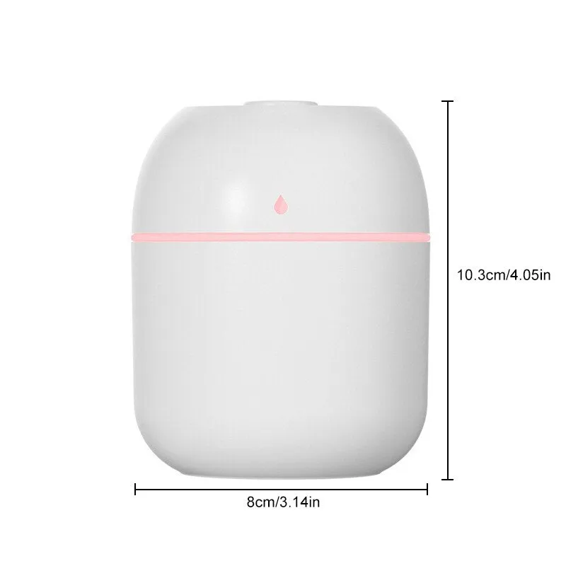 220ml Portable Home Humidifier & Aroma Diffuser - Compact Cool Mist Air Freshener with Adjustable Mist Output, Whisper-Quiet Operation, and LED Night Light for Back to School Supplies, Bedroom, Office, and Travel