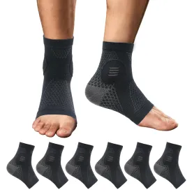 3Pairs Plantar Fasciitis Socks - Neuropathy Socks - Ankle Compression Sleeve - Toeless Compression Socks with Foot/Arch Support for Heel Spurs, Foot Swelling & Fatigue, Pain Relief (Black, X-Large)