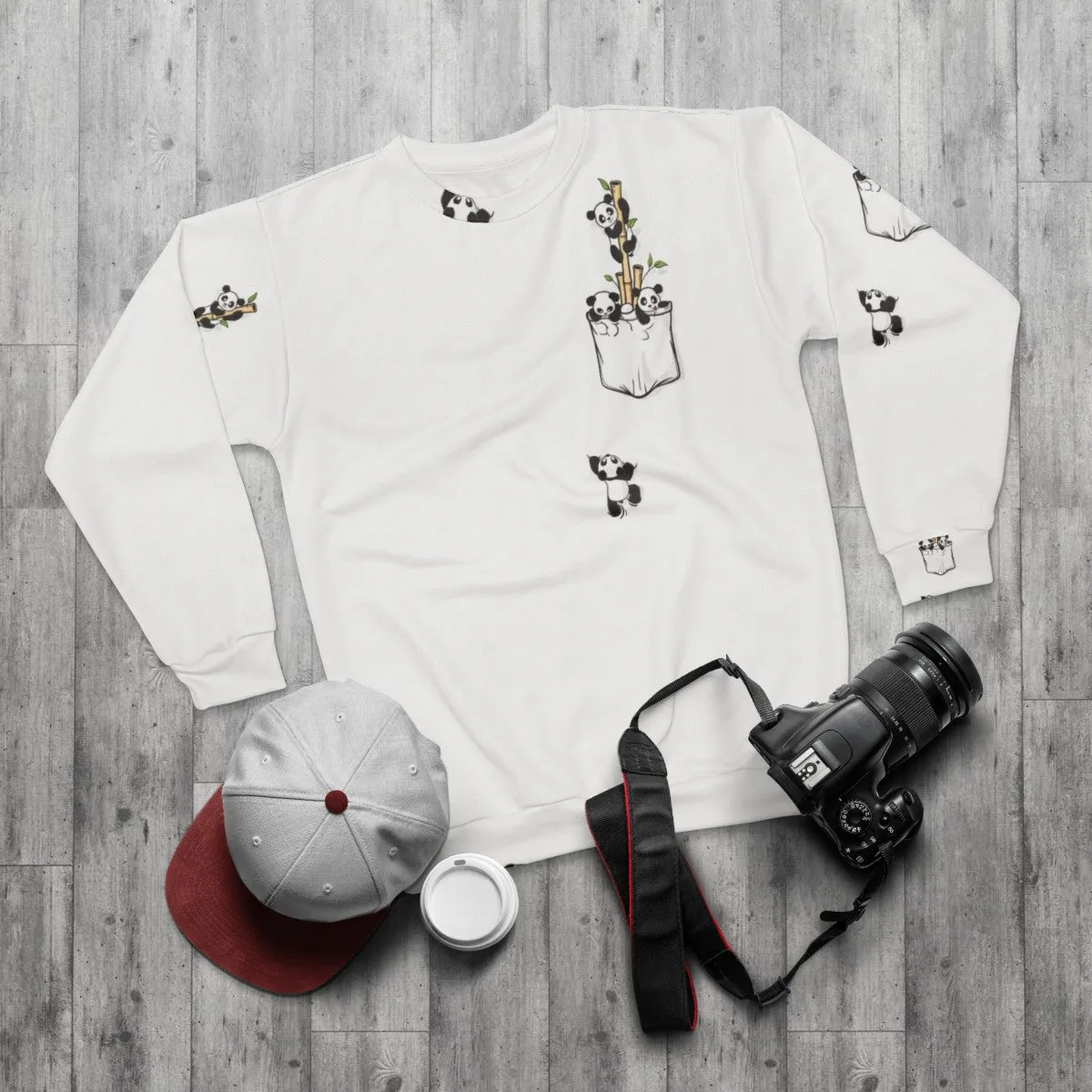 Adorable Pocket Pandas Sweatshirt - Cute Animal Graphic Sweater