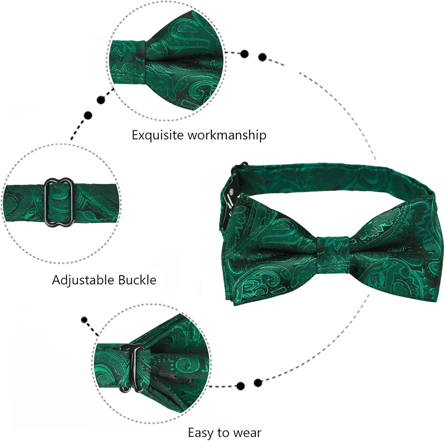 Alizeal Boys Adjustable Fashion Paisley Floral Strapped Pre-tied Kids Bow Tie