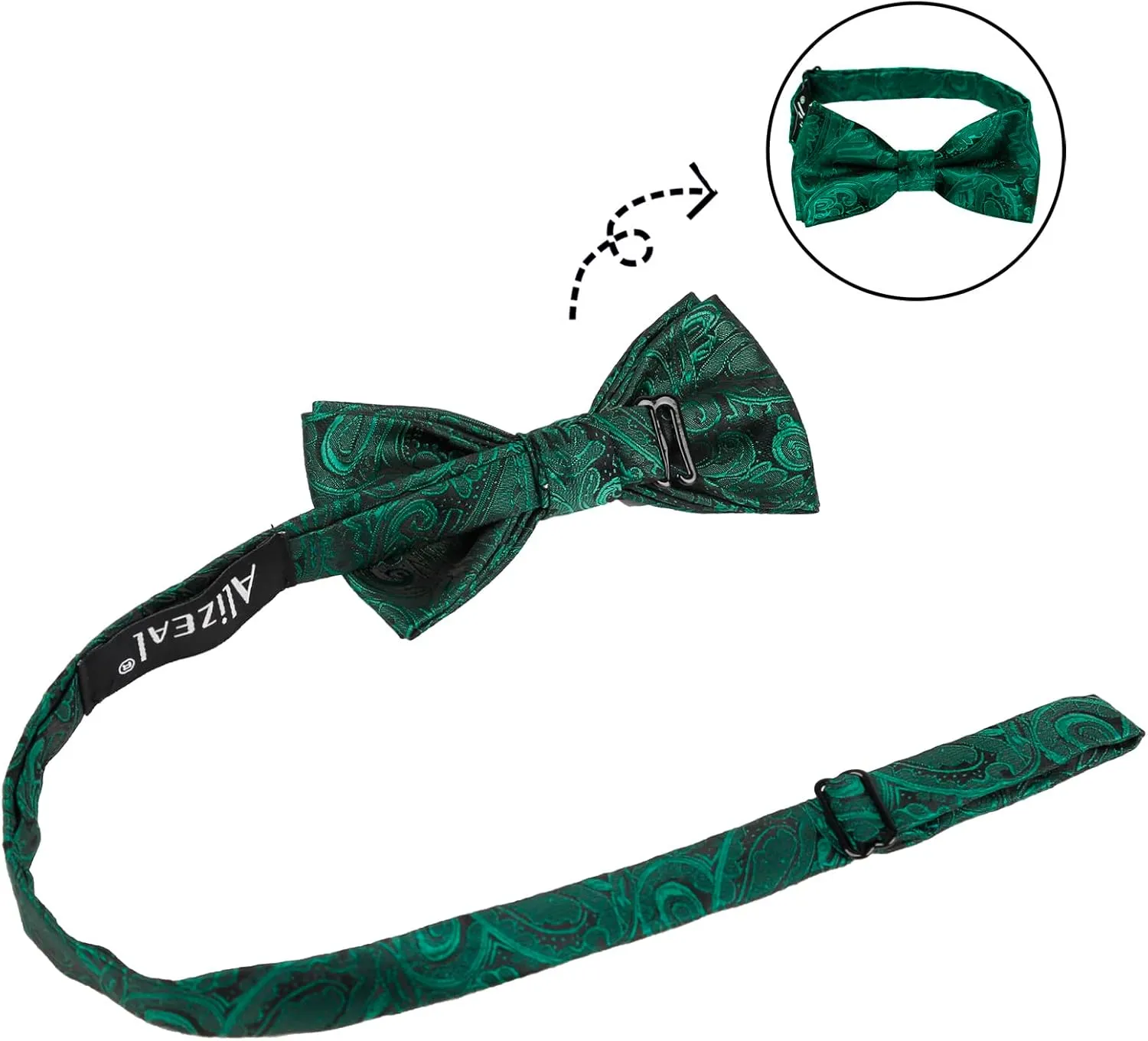 Alizeal Boys Adjustable Fashion Paisley Floral Strapped Pre-tied Kids Bow Tie