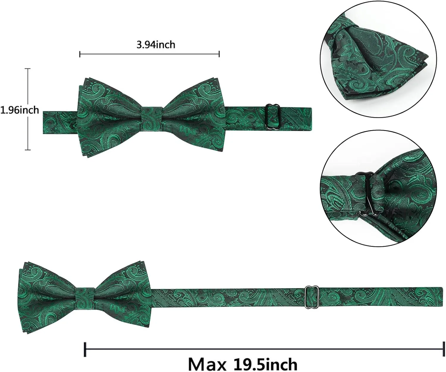 Alizeal Boys Adjustable Fashion Paisley Floral Strapped Pre-tied Kids Bow Tie