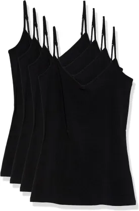Amazon Essentials Women's Slim-Fit Knit V-Neck Layering Cami (Available in Plus Size), Pack of 4 Amazon Essentials Women's Slim-Fit Knit V-Neck Layering Cami (Available in Plus Size), Pack of 4