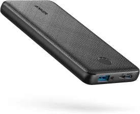 Anker Power Bank(PowerCore 10K),Compact Travel-Ready 10,000mAh Battery Pack with PowerIQ Charging Technology,5V/3A High-Speed Charging for iPhone,iPad,and More (USB-C Input and OutputBlack1pack)