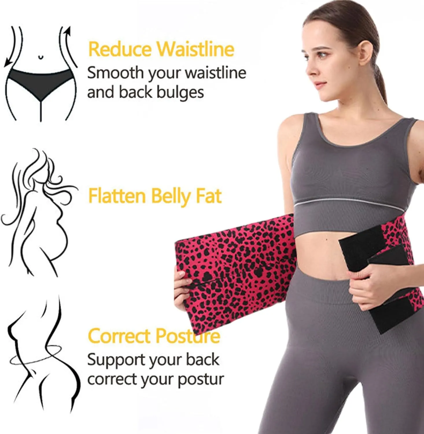 Belt Waist Cincher Ab Belt Tummy Control Body Shaper,Spiralhappy Waist Trainer with Triple Wrap for Women Working Out
