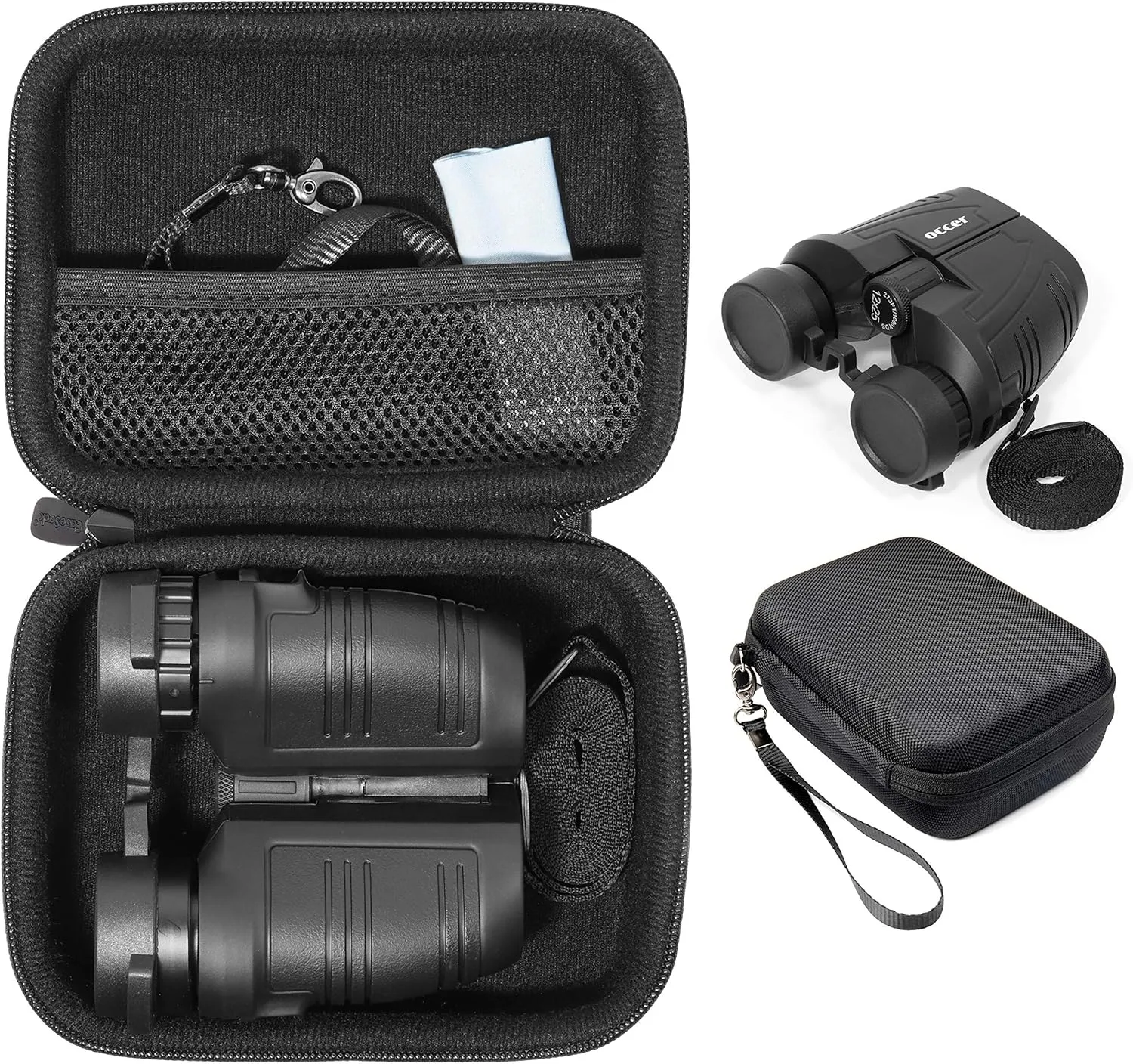Binoculars Case Compatible with 15x25, 12x25, 10x25, 16x21 Binoculars Like Occer, Hontry, Gskyer, SkyGenius, Aurosports, Pentax, Beenate, L-Byakov, Mahauk, Leupold