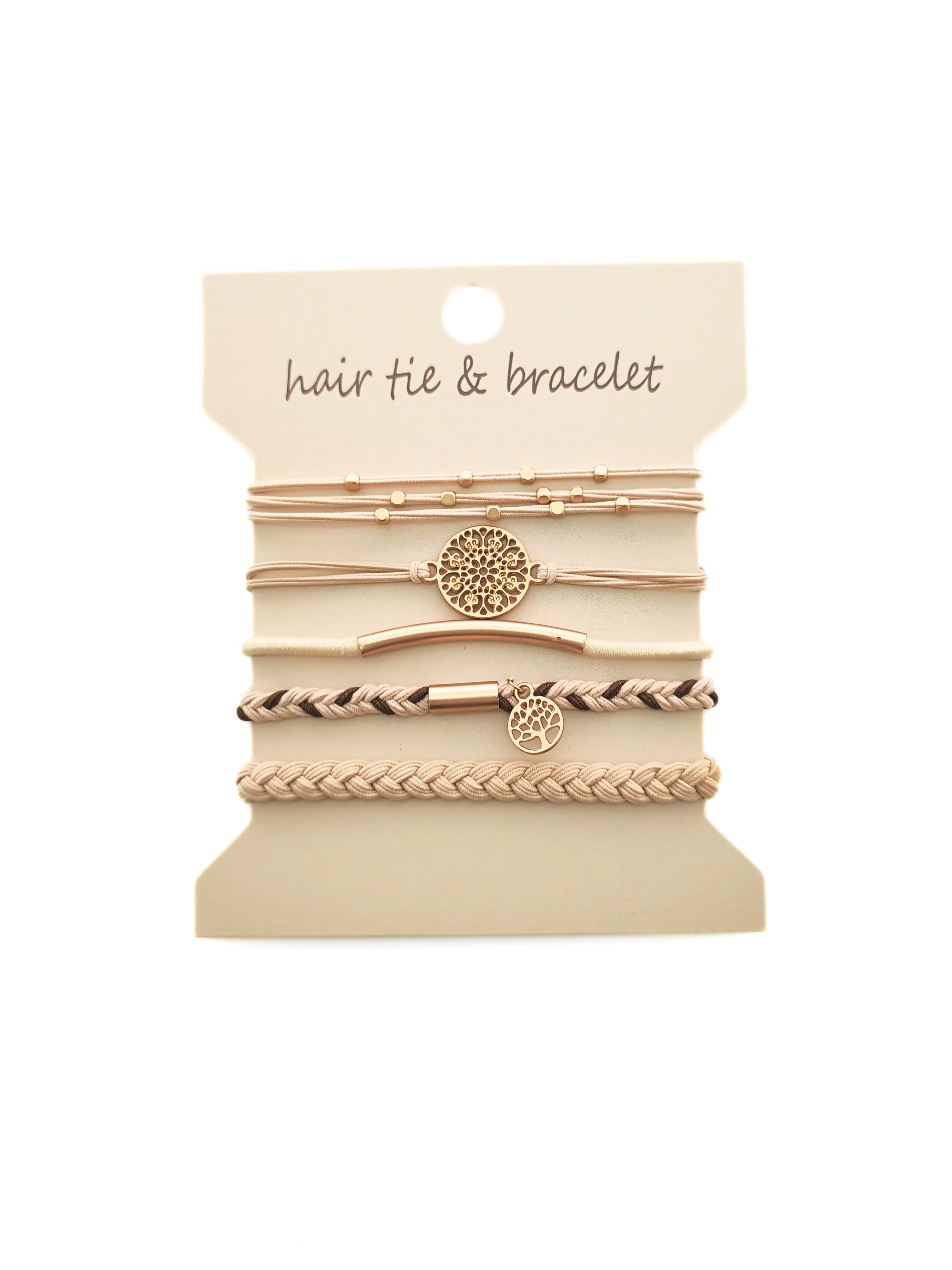 Bohemian Metal Accent Hair Tie Set – 5-Pack