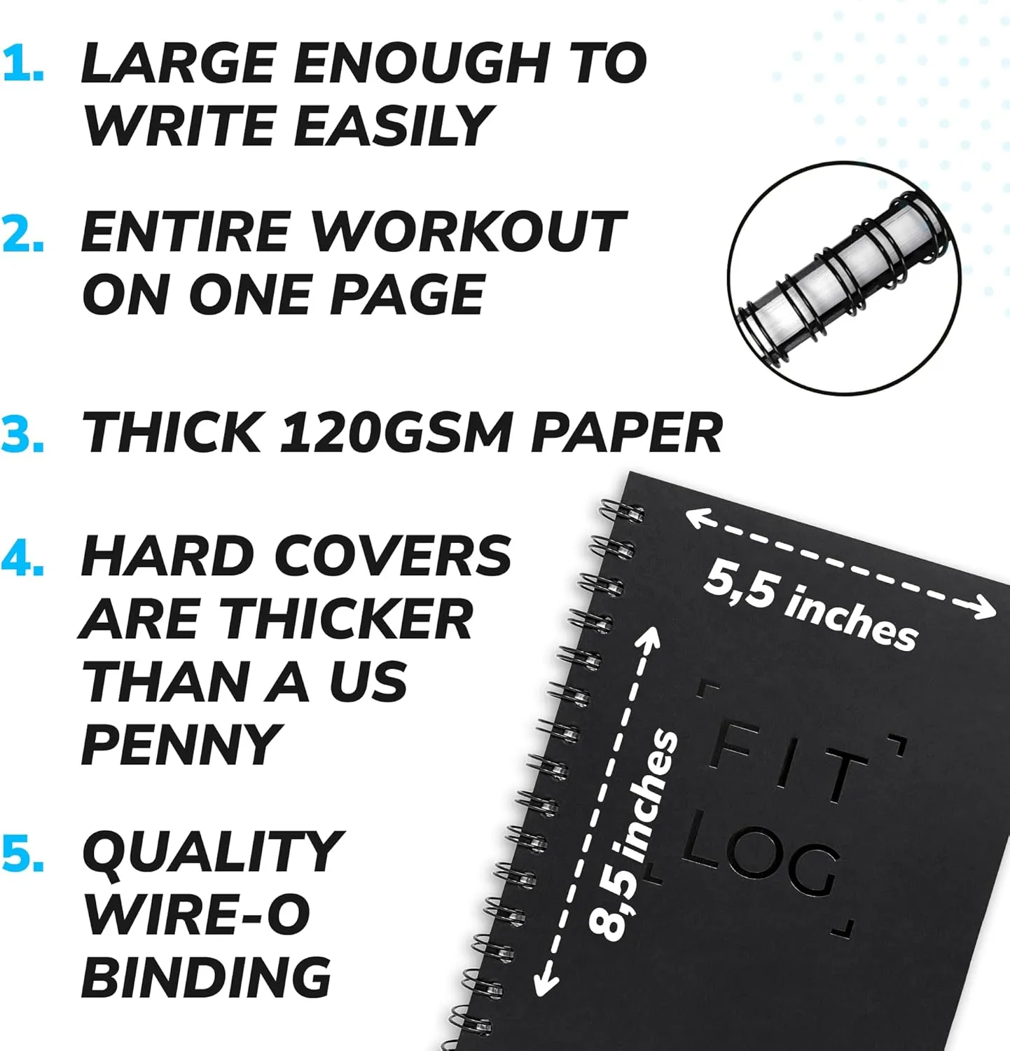 Cossac Undated Fitness Journal & Workout Planner - Designed by Experts Gym Notebook, Workout Tracker,Exercise Log Book for Men Women