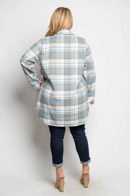 Curve Market Blue Flannel Shacket