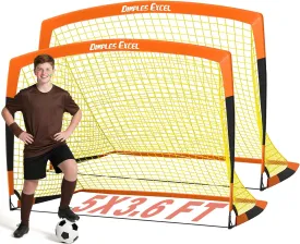 Dimples Excel Soccer Goals Kids Net for Backyard 7x5, 5x3.6, 4x3, 3x2.2 FT