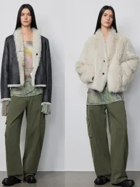 Dual-Sided Stand-Up Fur Coat