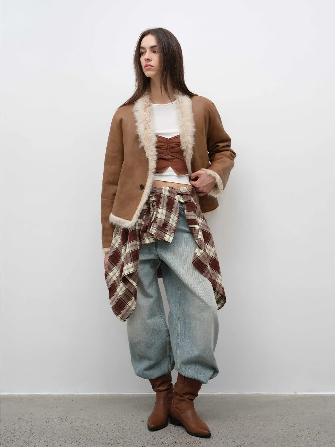Dual-Sided Stand-Up Fur Coat