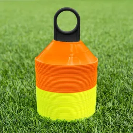 FORZA Mini Training Marker Cones | Durable Multi-Purpose Mini Space Cones Ideal for All Sports  Pack of 50 or 1000 in Multiple Color Options [Includes Carry Stand]