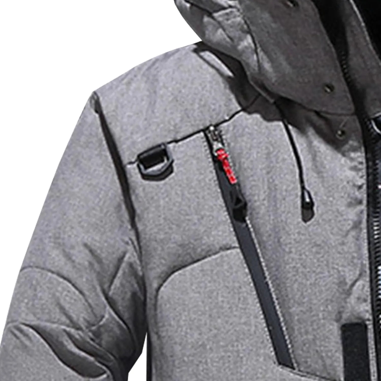 JEsilunmaMY Men's Thicken Outdoor Winter Puffer Jacket Warm Parka Padded Jacket With Fur Hood Windproof Puffy Snow Ski Coat