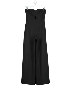 Karen Millen Black Compact Stretch Bandeau Tailored Wide Leg Jumpsuit UK 6