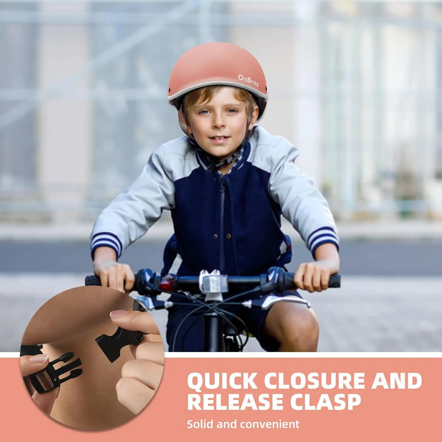 Kids Helmet OnBros Kids Bike Helmet Multi-Sport Adjustable Skateboard Helmet for Kids Girls Boys 51-55CM