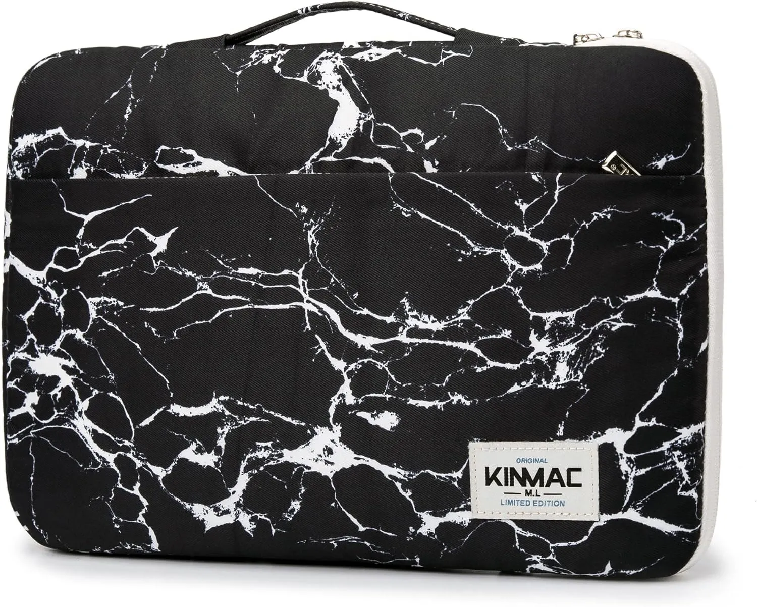 Kinmac 360 Heavy Duty Protective Laptop Computer Sleeve case Bag Cover with Handle for MacBook Air 15 inch,15 inch-15.6 inch HP Lenovo Dell ASUS Acer Laptop (Black Marble)