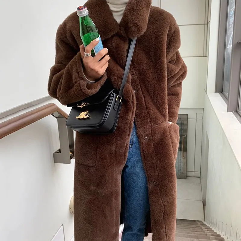 [Korean Style] Embry Teddy Long Coat