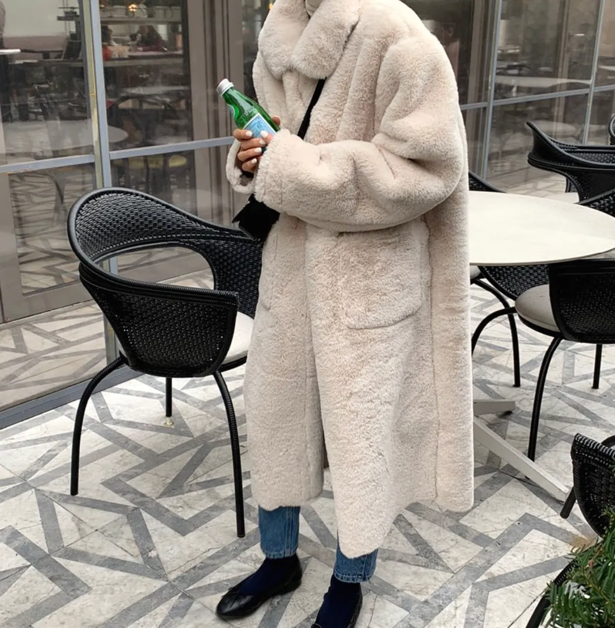 [Korean Style] Embry Teddy Long Coat