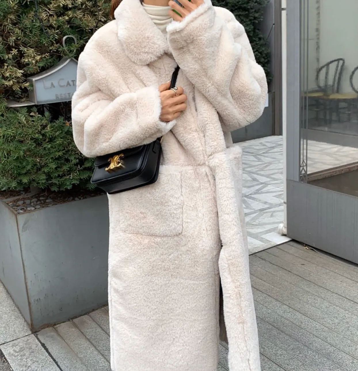 [Korean Style] Embry Teddy Long Coat