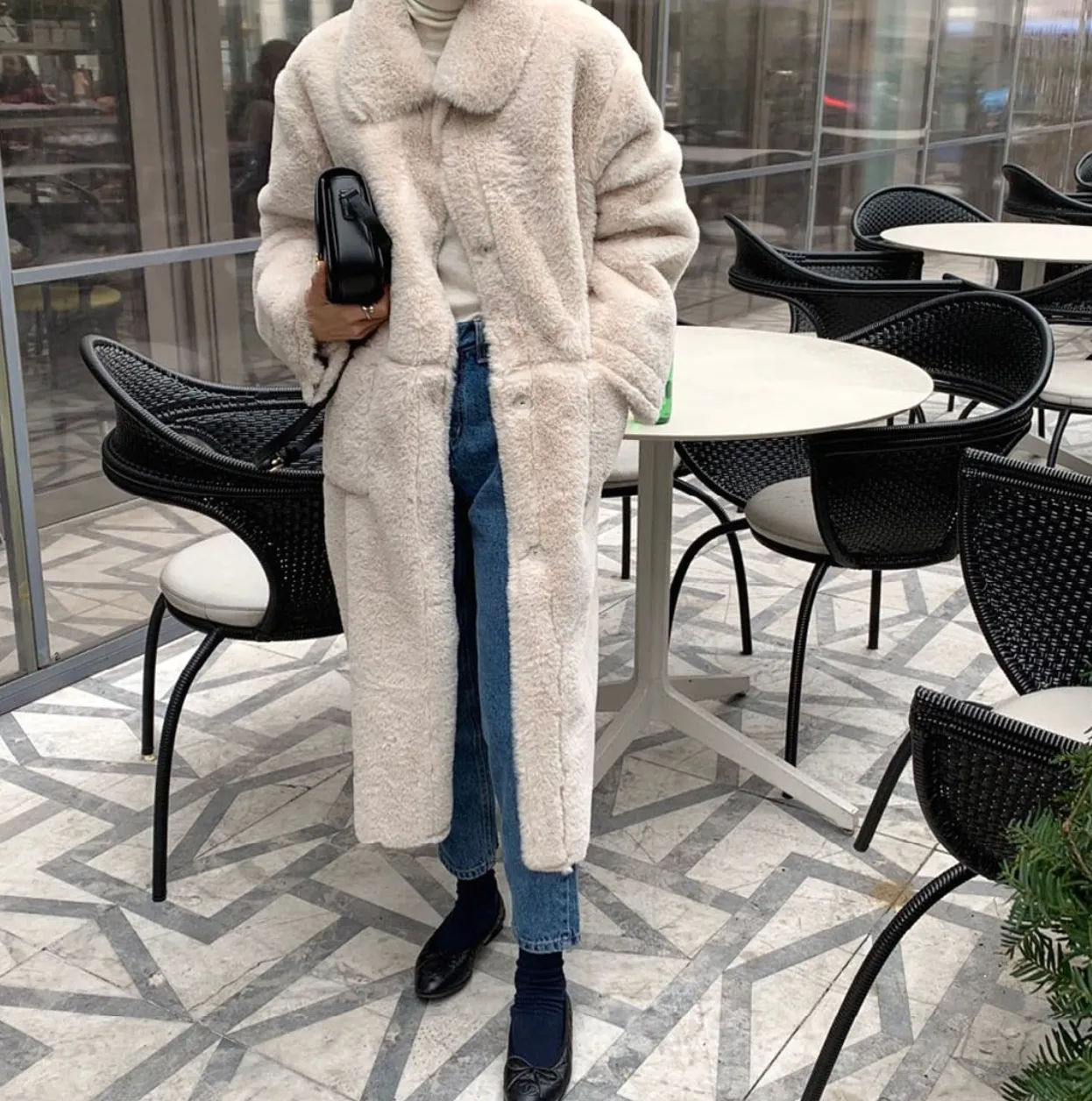 [Korean Style] Embry Teddy Long Coat