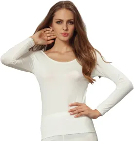 Liang Rou Women's Crew Neck Long Sleeve Ultrathin Modal Thermal Underwear Shirt/Top
