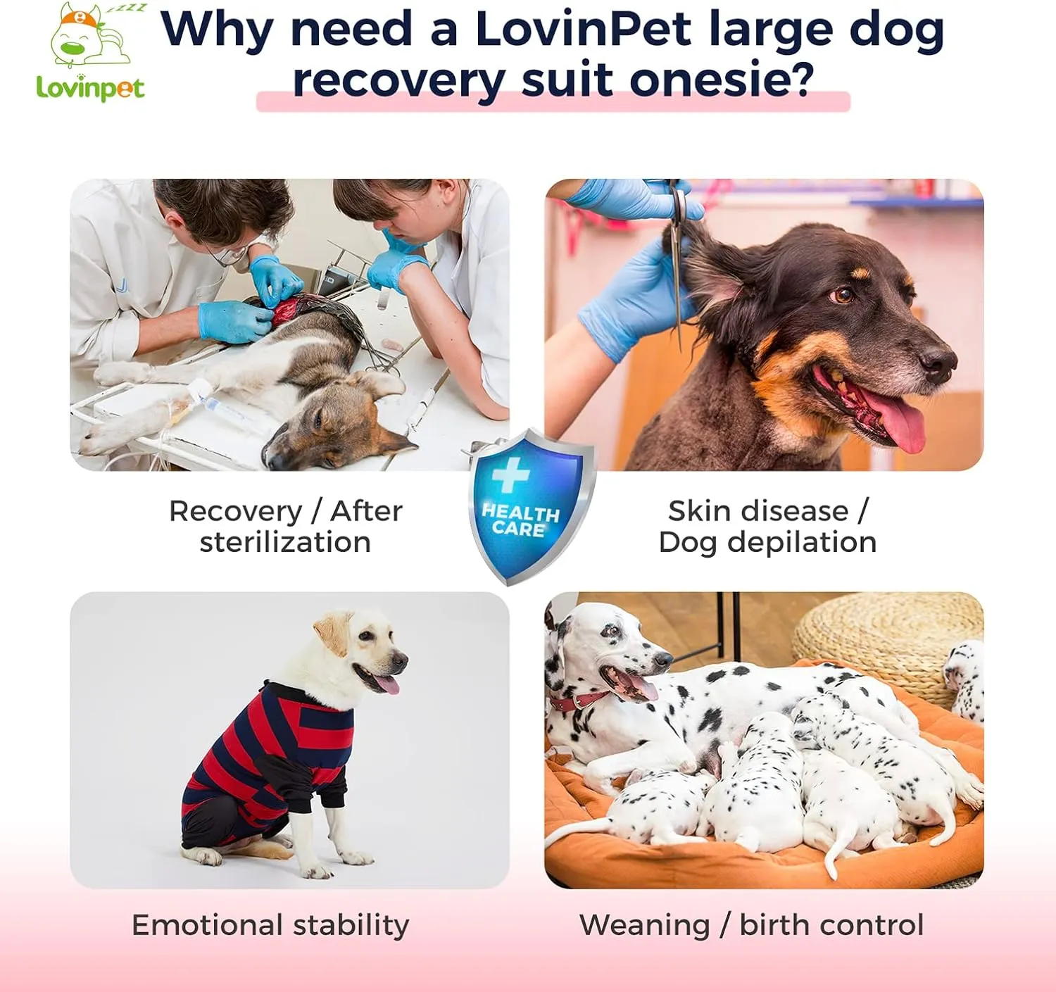 LovinPet Dog Recovery Suit for Large Medium Dogs Anti Licking Bodysuit Dog Bodysuit for Abdominal Wound After Surgery Cut-Out Design of Abdomen Bodysuit Onesie for Shedding Skin Disease,3XL