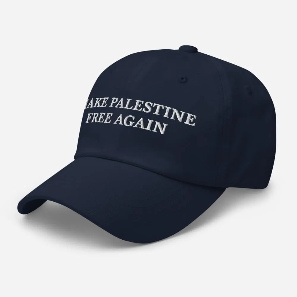 Make Palestine Free Again Hat - Embroidered Adjustable Dad Cap - Casual Wear Social Justice Free Palestine Ball Cap