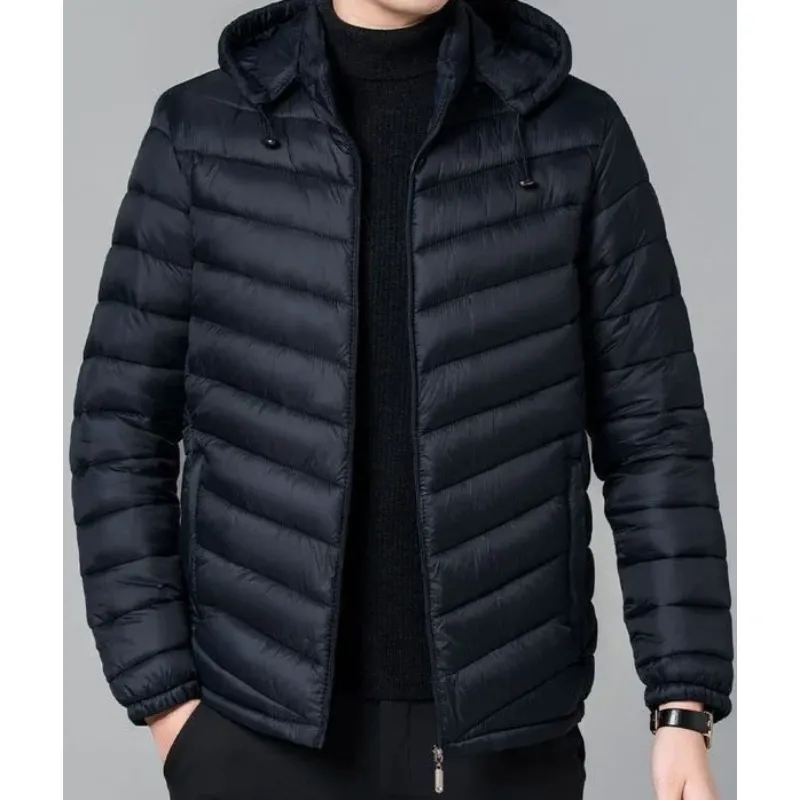 Men's Trendy Lightweight Puffer Jacket with Hood and Zipper | Perfect for Autumn/Winter