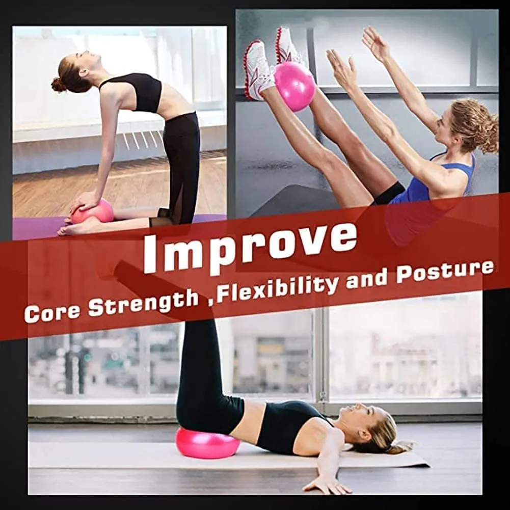 Mini Yoga Balls 6 Inch Exercise Pilates Therapy Balance Micropore Ball Barre Equipment for Home Stability Training Physical Core Training with Pump