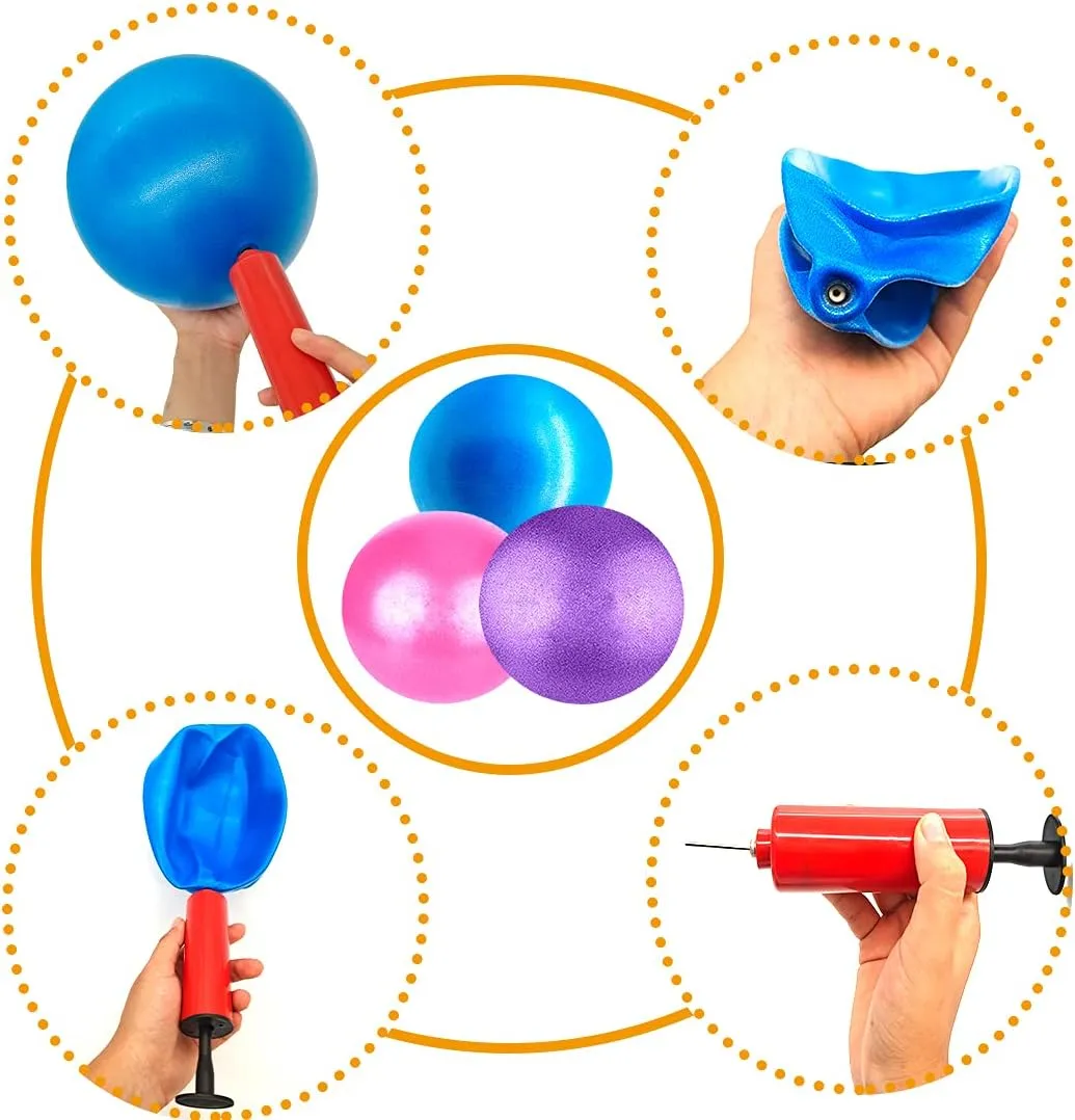 Mini Yoga Balls 6 Inch Exercise Pilates Therapy Balance Micropore Ball Barre Equipment for Home Stability Training Physical Core Training with Pump