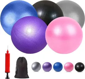 Mini Yoga Balls 6 Inch Exercise Pilates Therapy Balance Micropore Ball Barre Equipment for Home Stability Training Physical Core Training with Pump