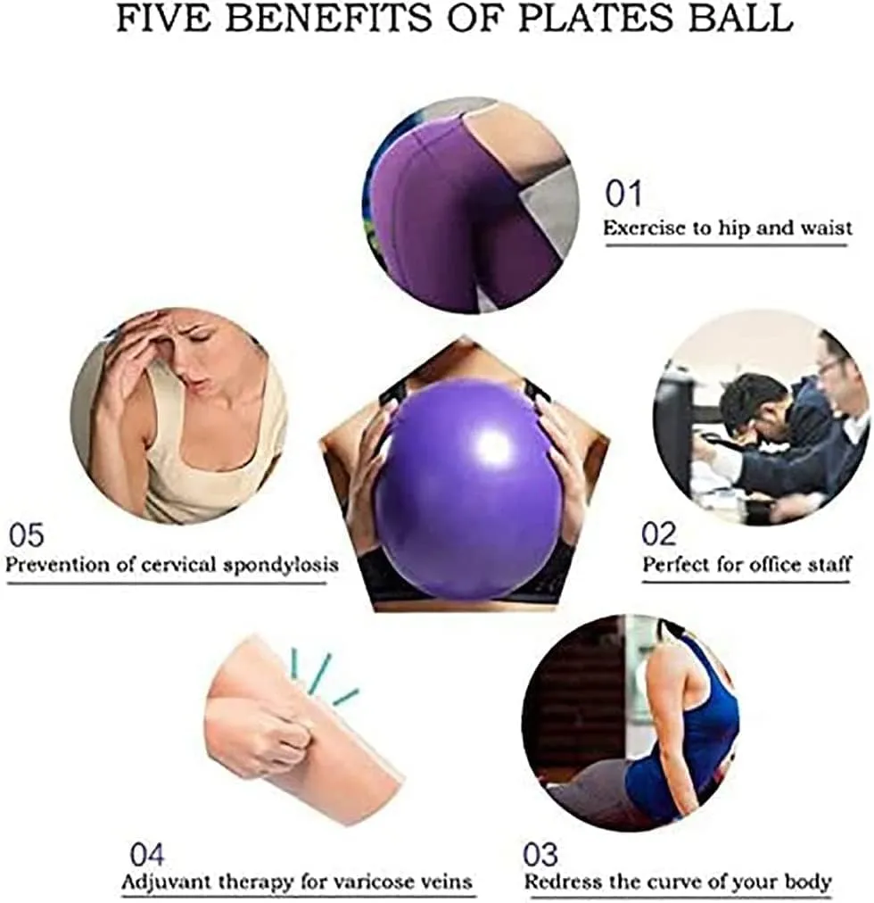 Mini Yoga Balls 6 Inch Exercise Pilates Therapy Balance Micropore Ball Barre Equipment for Home Stability Training Physical Core Training with Pump