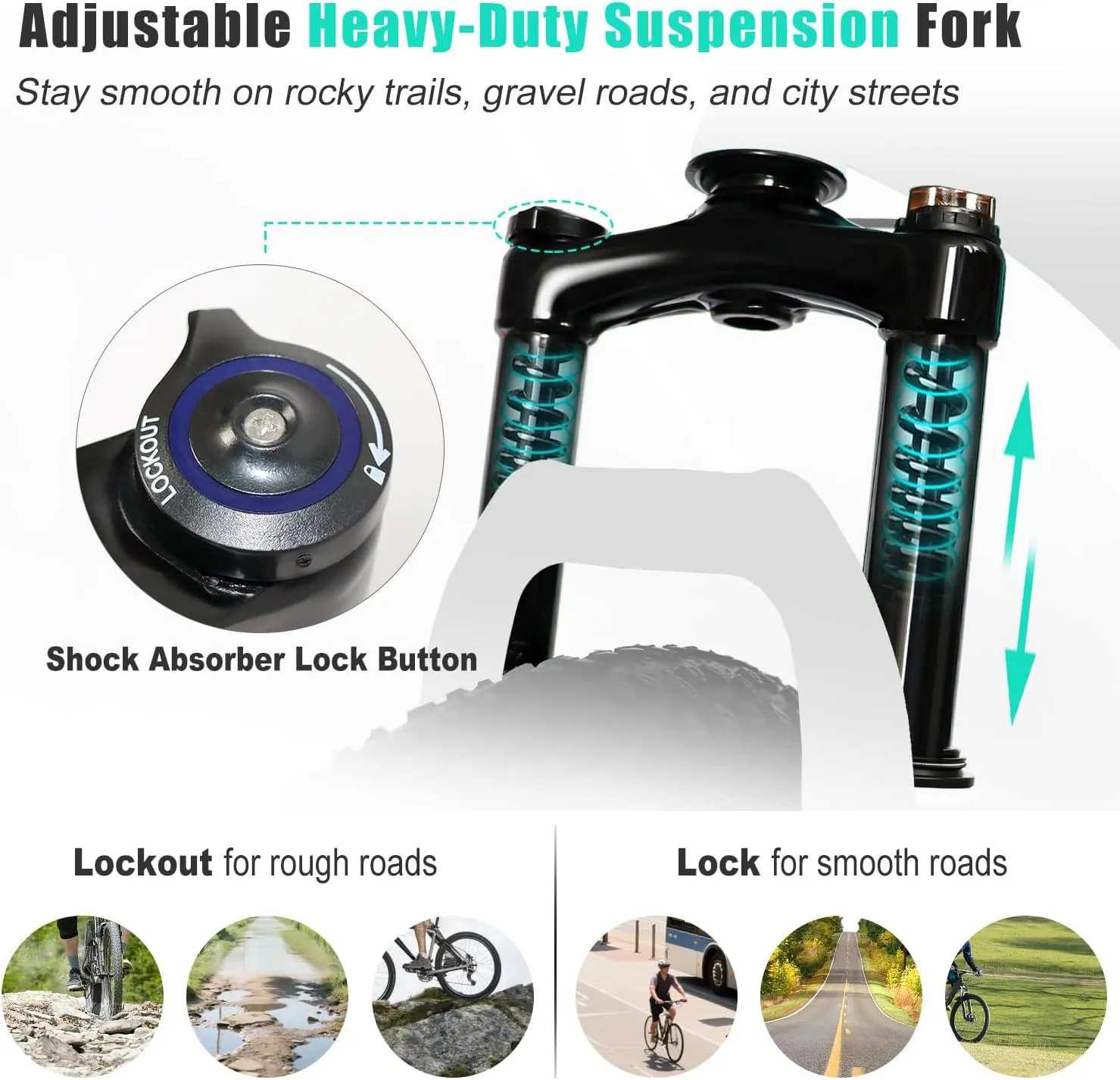 Mountain Bike for Men/Women, 26''/27.5" Sizes, 21-Speed Twist Shifting, Disc Brakes, Adult MTB Bicycle with Suspension Fork, Easy Assembly, Ideal for Adventurers