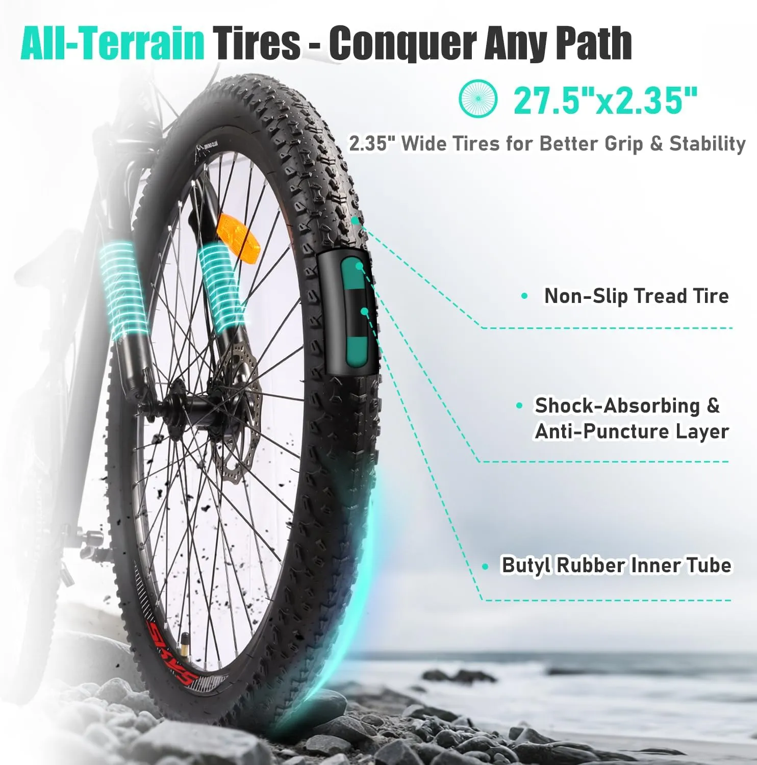 Mountain Bike for Men/Women, 26''/27.5" Sizes, 21-Speed Twist Shifting, Disc Brakes, Adult MTB Bicycle with Suspension Fork, Easy Assembly, Ideal for Adventurers