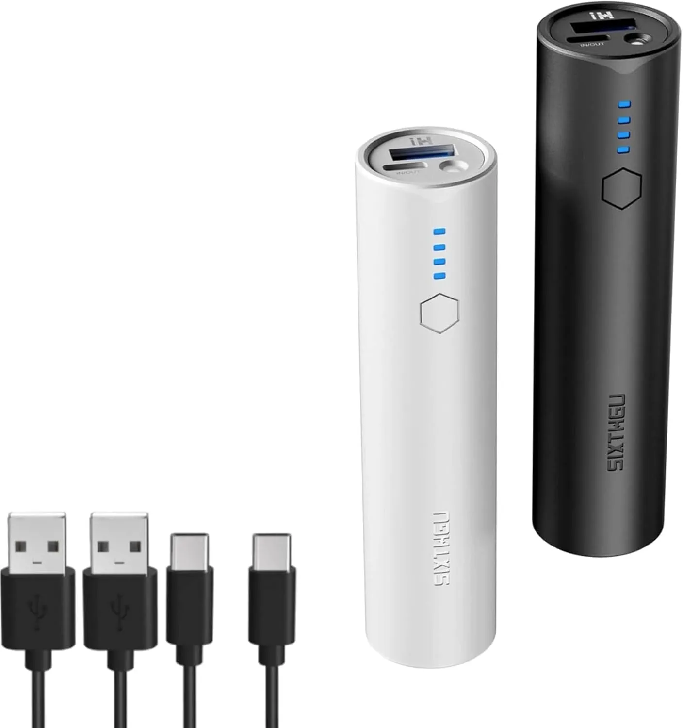 Portable Charger, Power Bank, S03 2-Pack 5,000mAh Battery Pack with Fast Charging USB-C (in&Out) Compatible with iPhone 15/15 Plus/15 Pro/15 Pro Max, iPhone 14/13 Series and Android Phone