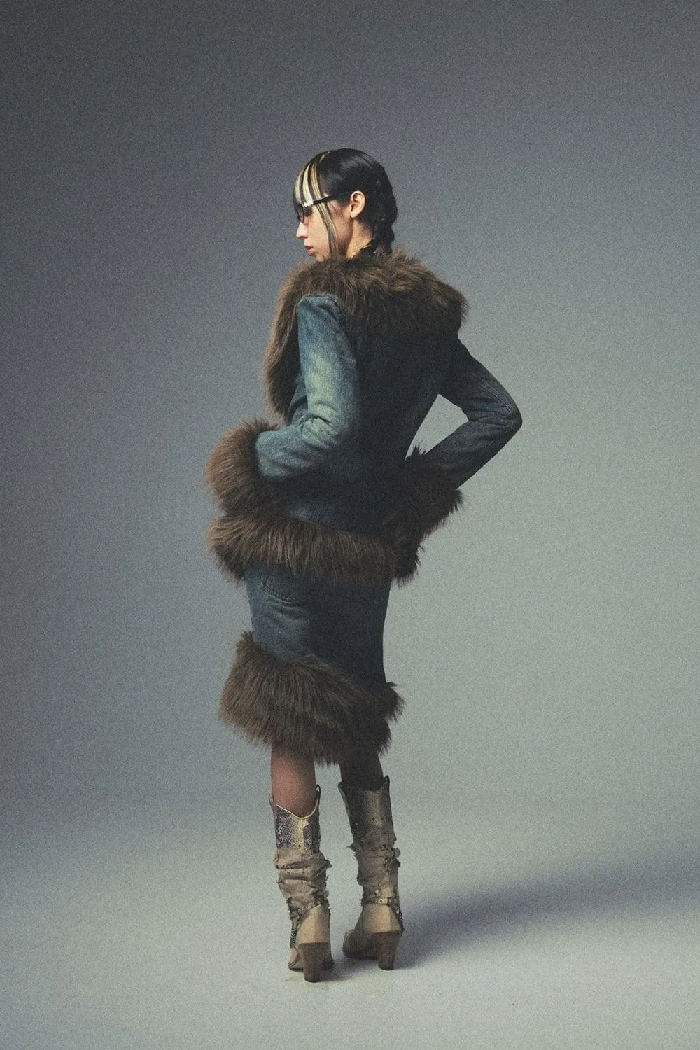 Retro Fur Denim Coat