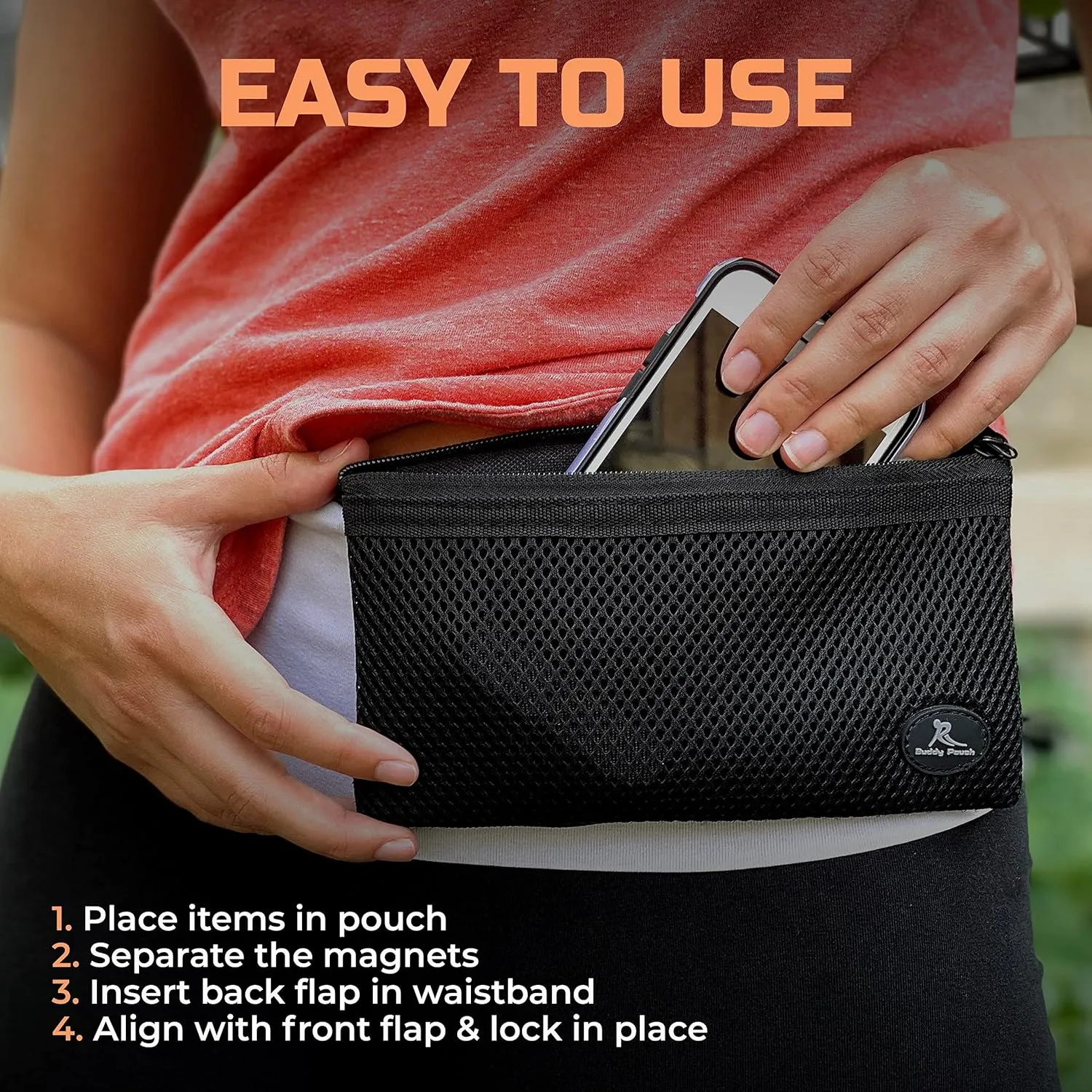 Running Buddy XXL Running Fanny Pack for Men & Women - Black | Running Waist Pack for Jogging, Hiking, Cycling | Phone, Money & Key Holder - No Bounce, Chafe, Slip | Water Resistant & Sweat Proof