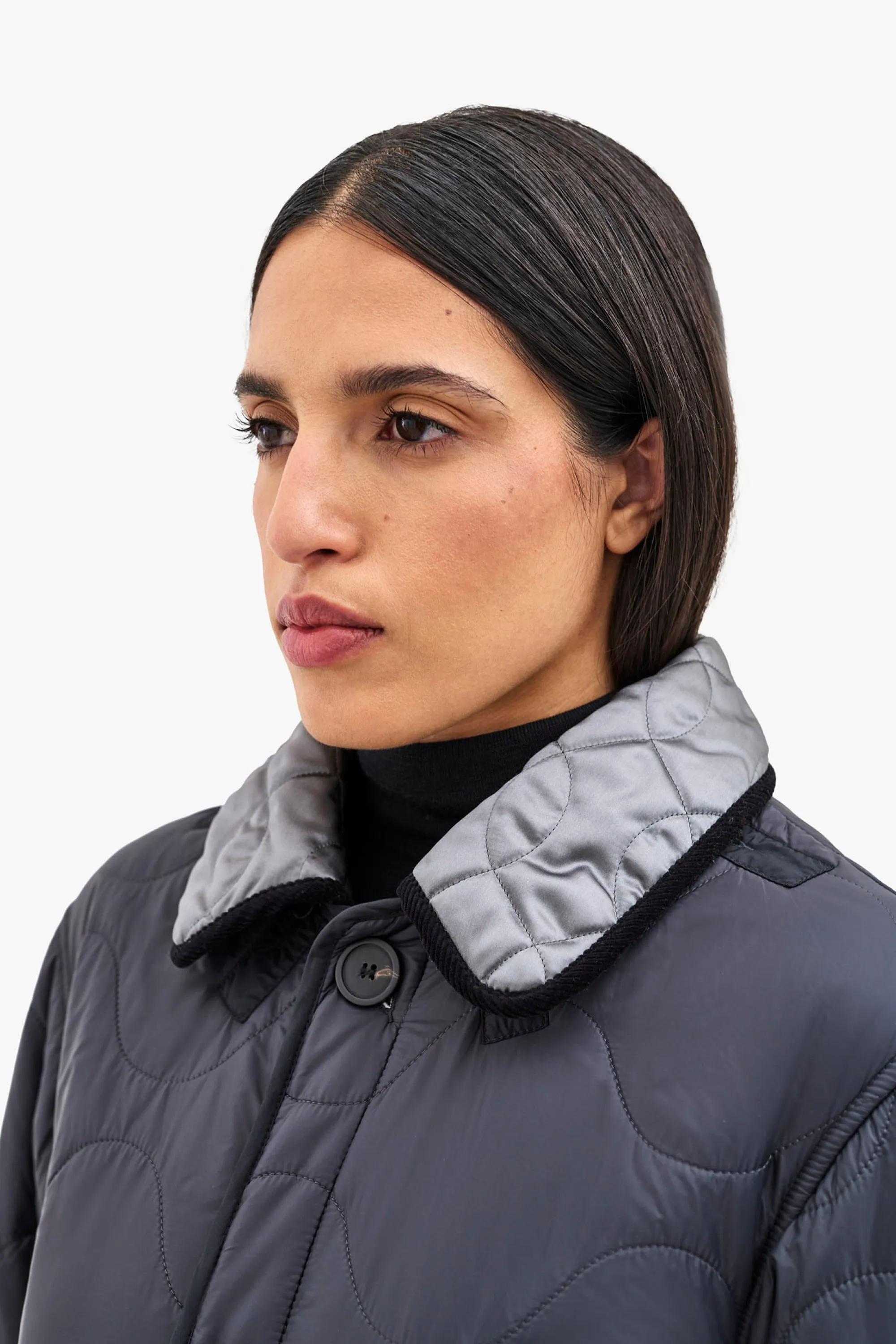 Satin Quilt Collar - Anthracite