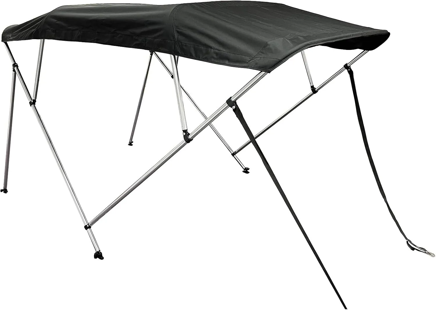 SavvyCraft 4 Bow Bimini Top Boat Cover Black 4 Bow 96" L 54" H 91"- 96" W W/Boot & Rear Poles