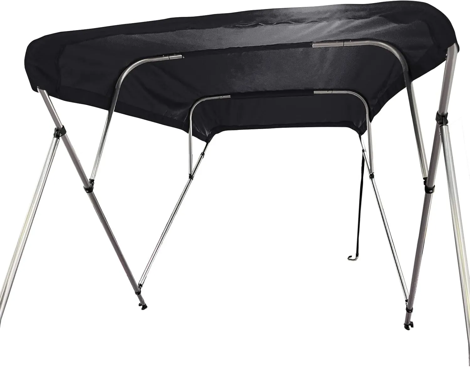 SavvyCraft 4 Bow Bimini Top Boat Cover Black 4 Bow 96" L 54" H 91"- 96" W W/Boot & Rear Poles