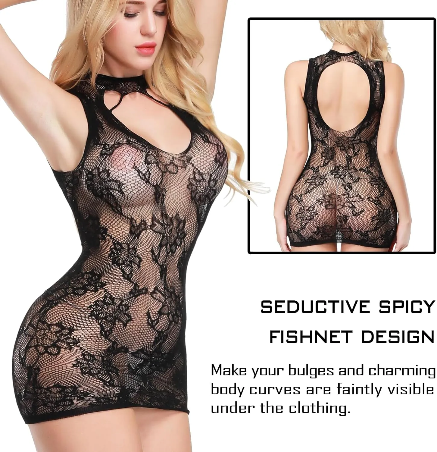 Sexy Lingerie for Women Naughty Fishnet Lingerie Set Bodysuit Outfits Teddy Babydoll Erotic Mesh Womens Outfits
