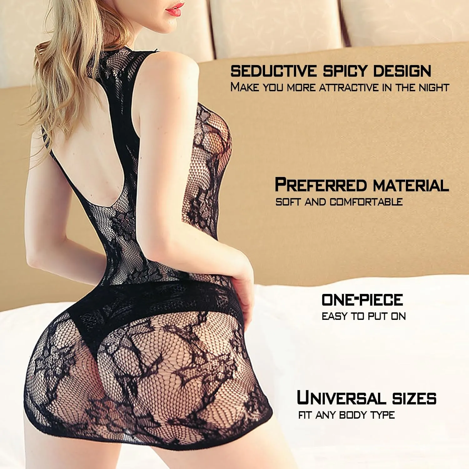 Sexy Lingerie for Women Naughty Fishnet Lingerie Set Bodysuit Outfits Teddy Babydoll Erotic Mesh Womens Outfits