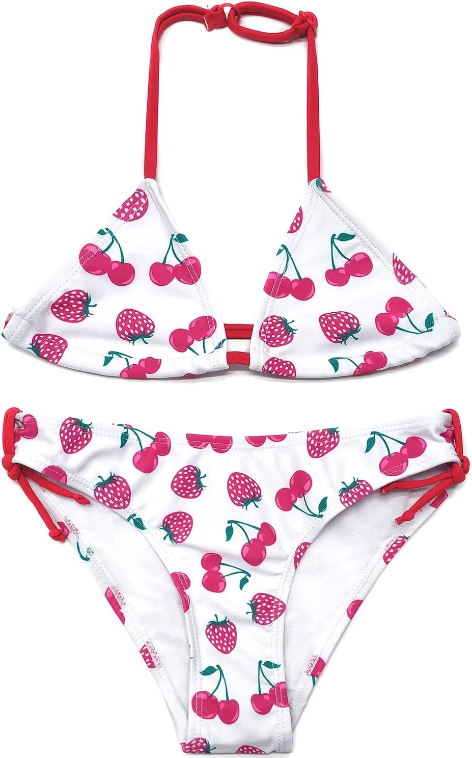 SHEKINI Girls Swimwear Halter Triangle Bikini Set Ruffled Hawaii Beach Sport Two Piece Swimsuits