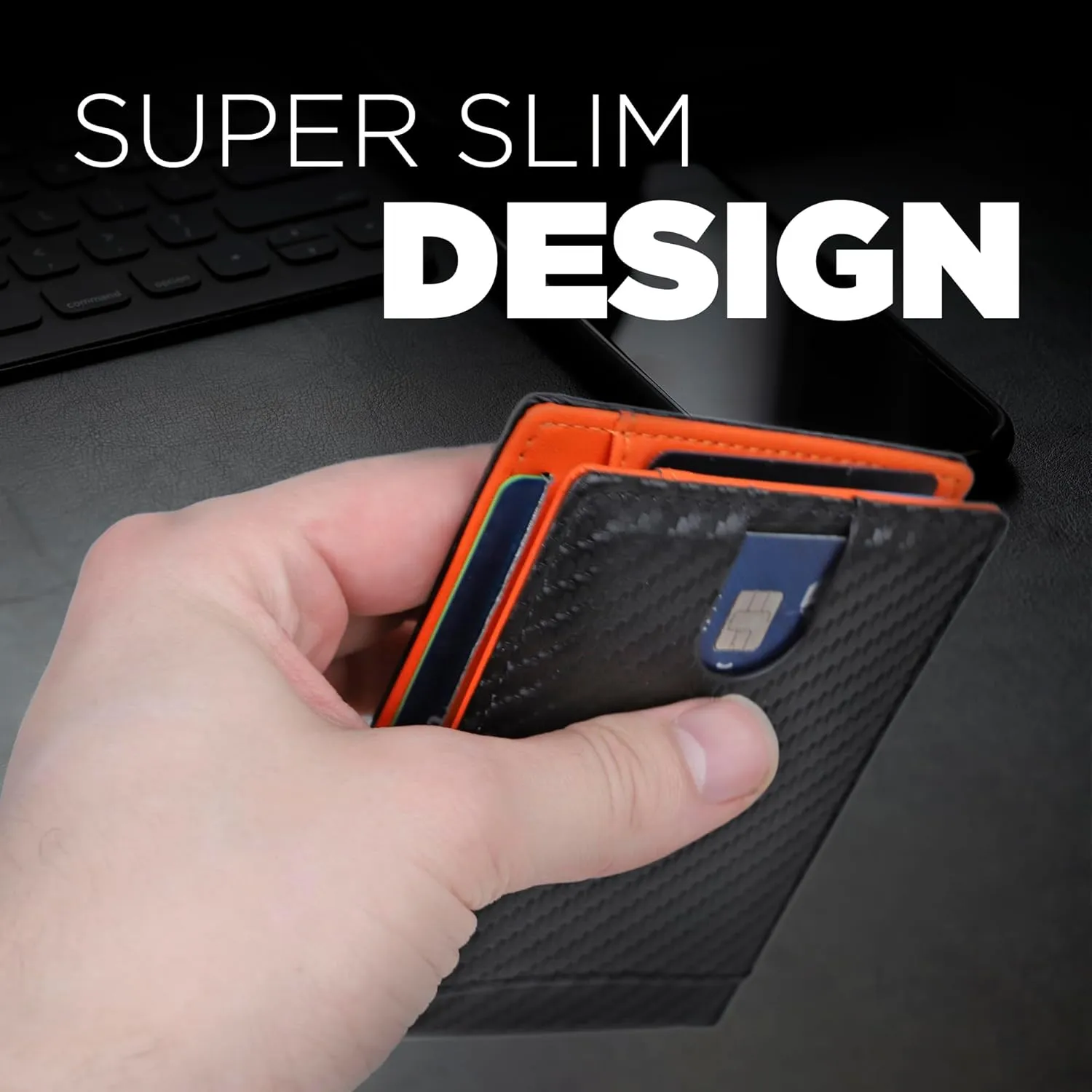Slim Wallets for Men - RFID Blocking Front Pocket Bifold Wallet with Money Clip