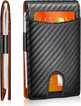 Slim Wallets for Men - RFID Blocking Front Pocket Bifold Wallet with Money Clip