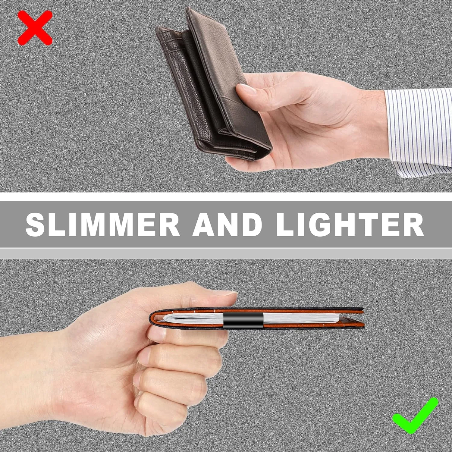 Slim Wallets for Men - RFID Blocking Front Pocket Bifold Wallet with Money Clip