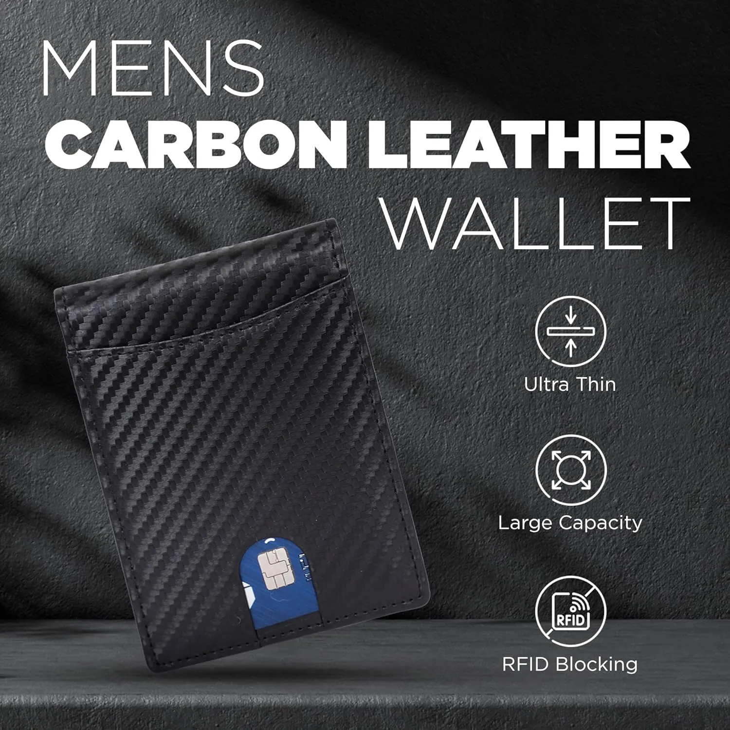 Slim Wallets for Men - RFID Blocking Front Pocket Bifold Wallet with Money Clip